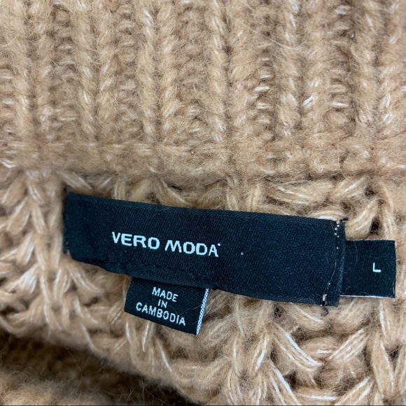 Vero Moda Cozy Soft Wide Cable Knit Vibrant Colorblock Striped Crewneck Sweater - Picture 10 of 15
